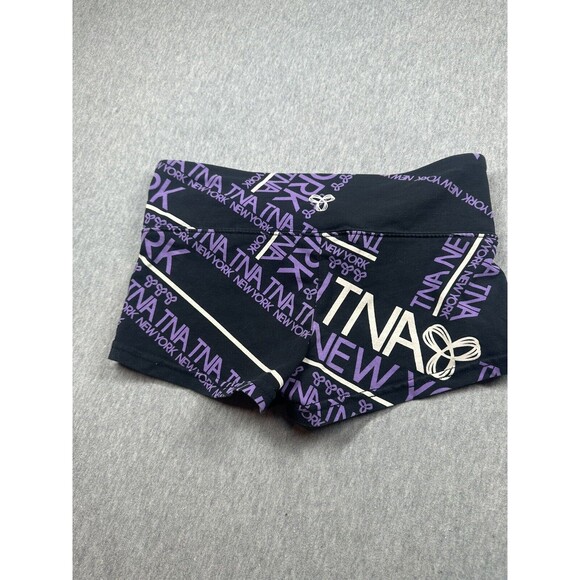 TNA (by Aritzia) Spandex Shorts Logo Purple & Black XS Y2K - Picture 7 of 7